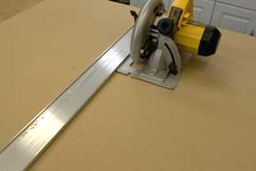cut two pieces of 5/4" X 4" three inches wider than the width of my 