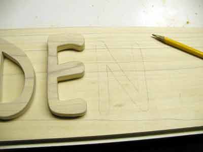 Trace around letters.
