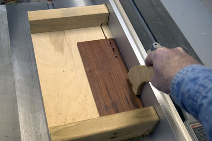 Use the sled to cut the pieces